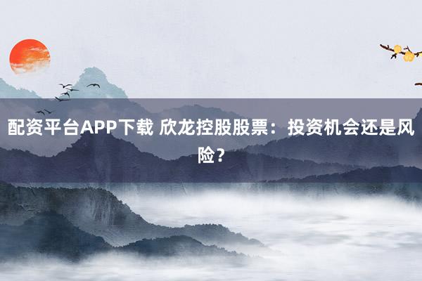 配资平台APP下载 欣龙控股股票：投资机会还是风险？