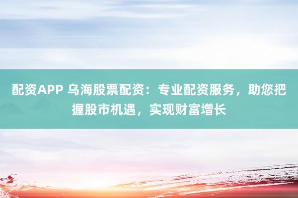 配资APP 乌海股票配资：专业配资服务，助您把握股市机遇，实现财富增长