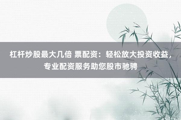 杠杆炒股最大几倍 票配资：轻松放大投资收益，专业配资服务助您股市驰骋