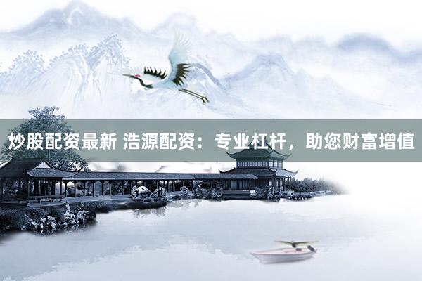 炒股配资最新 浩源配资：专业杠杆，助您财富增值