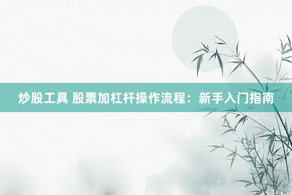 炒股工具 股票加杠杆操作流程:新手入门指南